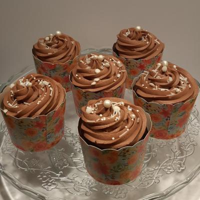 Decorated with chocolate buttercream and pretty sprinkles